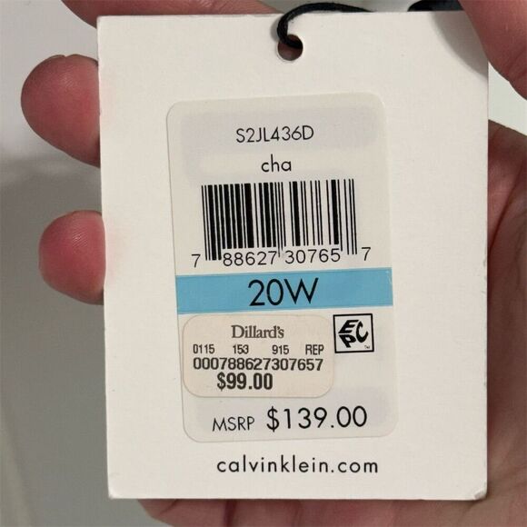 NWT Calvin Klein Plus Size Blazer 20 Gray One Button Suit Jacket Workwear Career - Picture 9 of 9